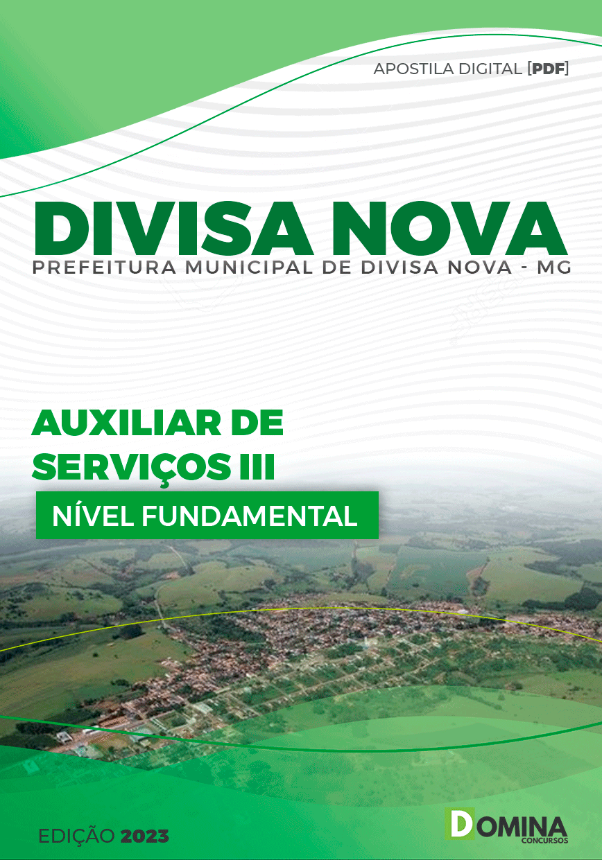 Apostila Prefeitura Divisa Nova MG 2023 Auxiliar Serviço II