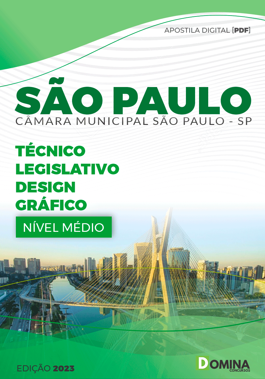 Apostila Câmara São Paulo SP 2024 Técnico Legislativo Designer Gráfico