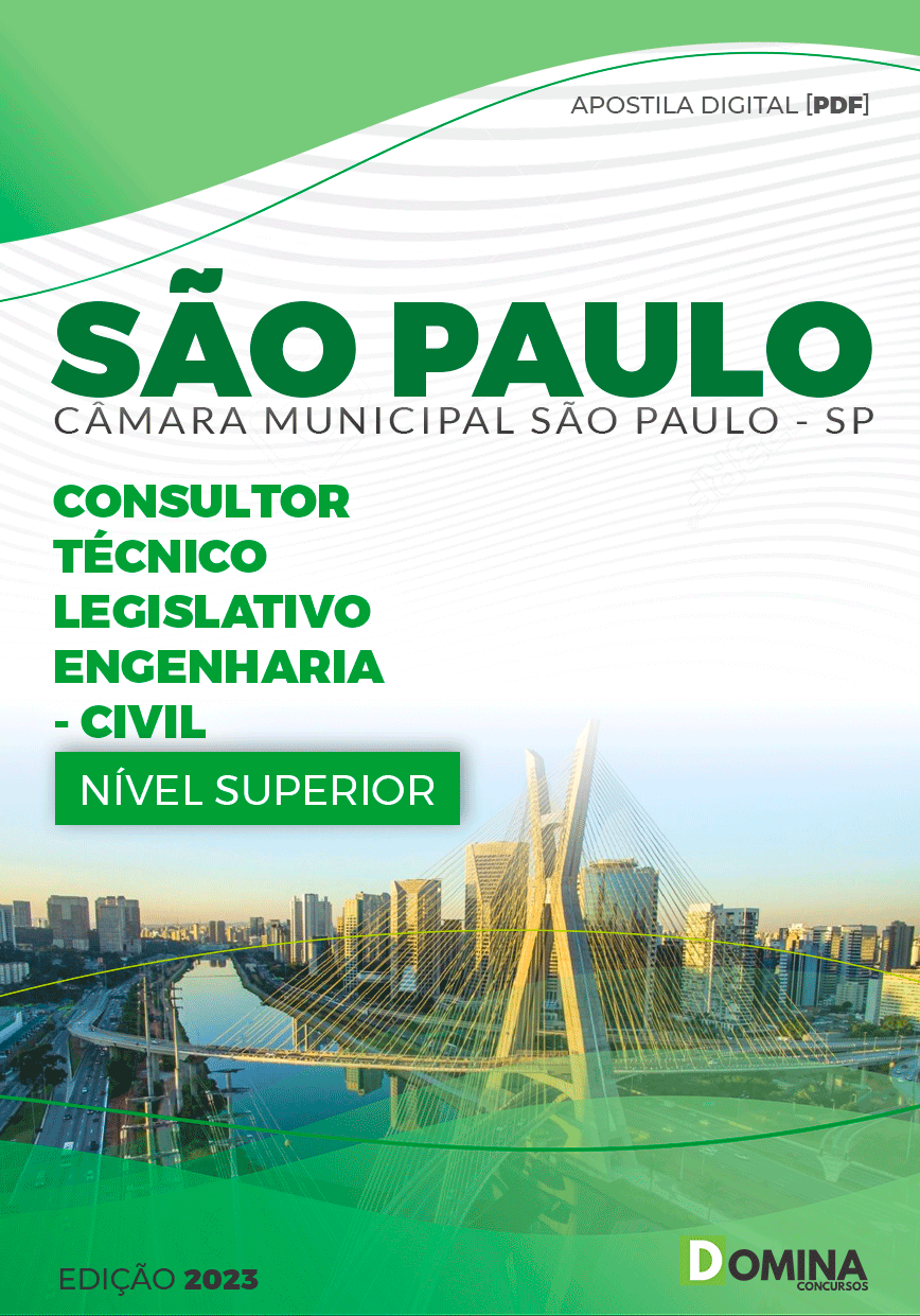 Apostila Câmara São Paulo SP 2024 Técnico Legislativo Engenharia Civil