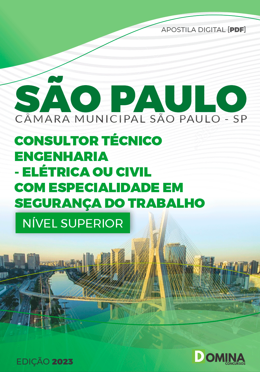 Apostila Câmara São Paulo SP 2024 Engenharia Civil Segurança Trabalho