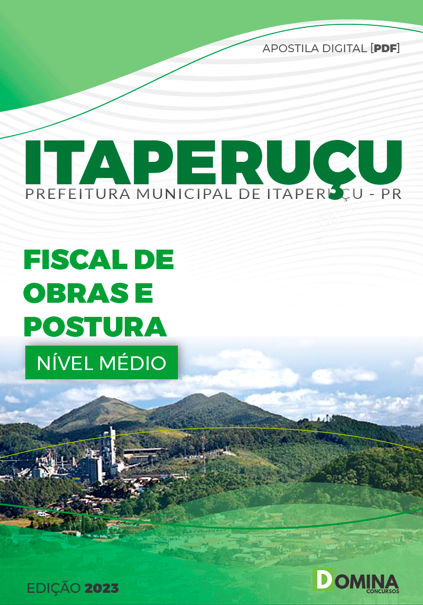 Apostila Concurso Pref Itaperuçu PR 2023 Fiscal Obras Postura