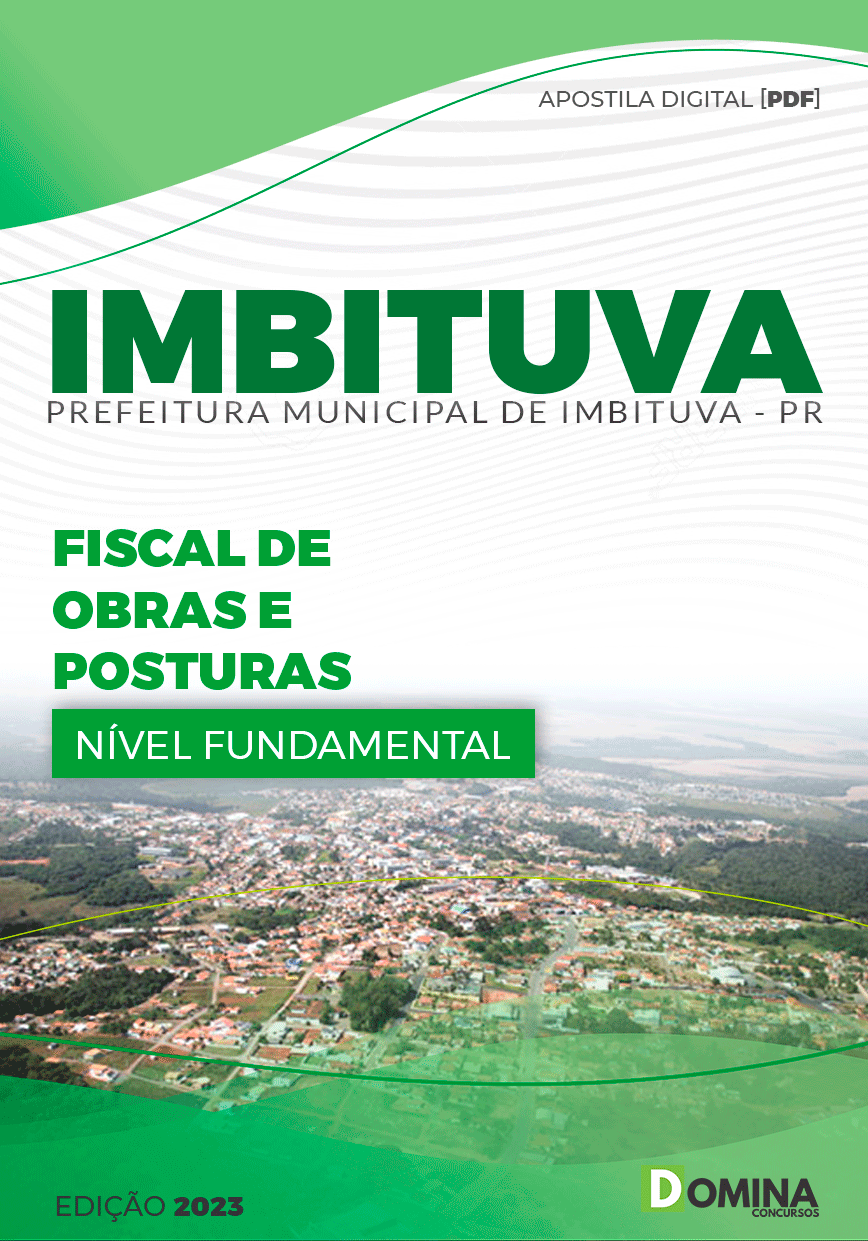 Apostila Prefeitura Imbituva PR 2023 Fiscal Obras Postura