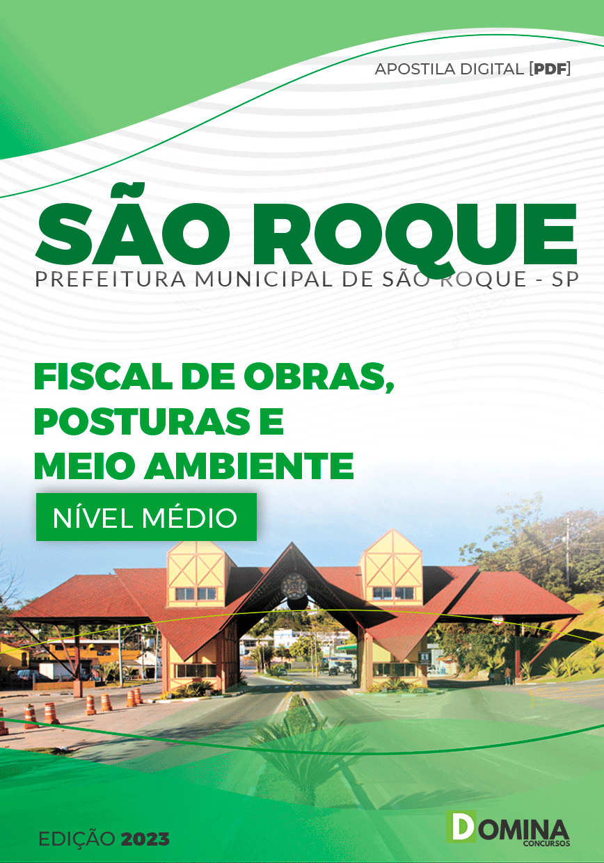 Apostila Pref São Roque SP 2023 Fiscal de Obras e Posturas