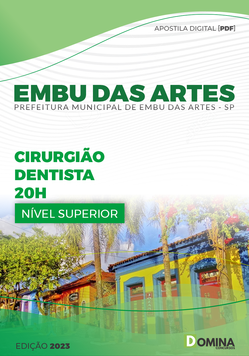 Apostila Pref Embu das Artes SP 2023 Cirurgião Dentista 20H