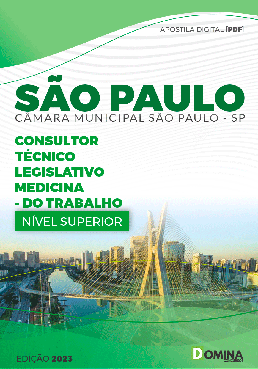 Apostila Câmara São Paulo SP 2024 Técnico Legislativo Medicina Trabalho