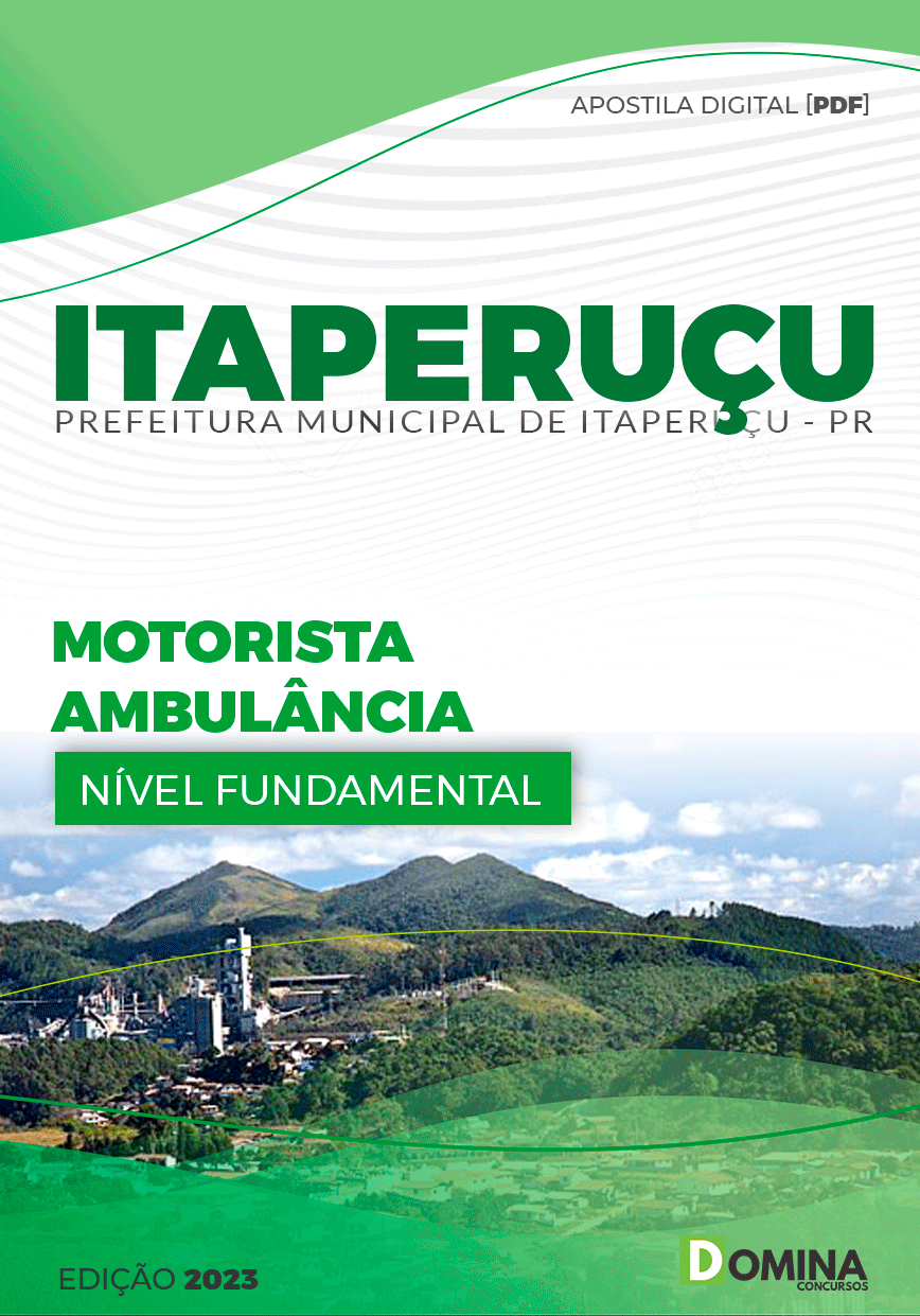 Apostila Concurso Pref Itaperuçu PR 2023 Motorista Ambulância