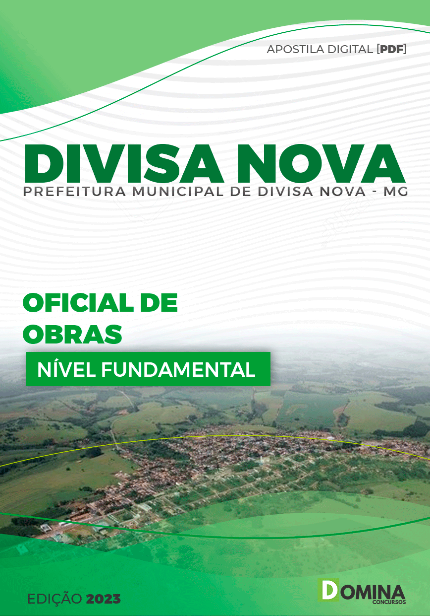 Apostila Prefeitura Divisa Nova MG 2023 Oficial Obras