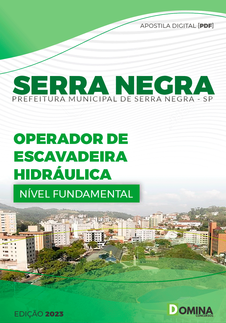 Apostila Pref Serra Negra SP 2023 Operad Escavadeira Hidráulica