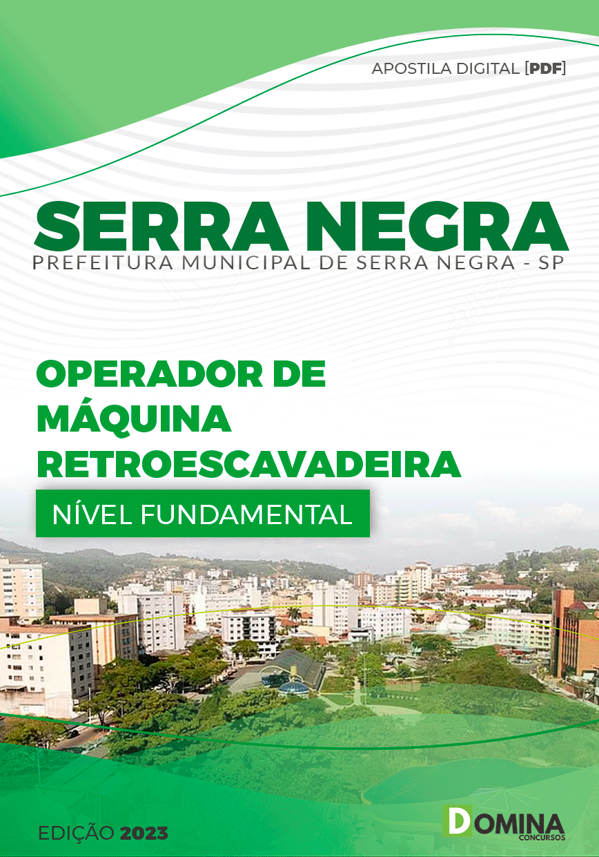 Apostila Pref Serra Negra SP 2023 Operador de Retroescavadeira