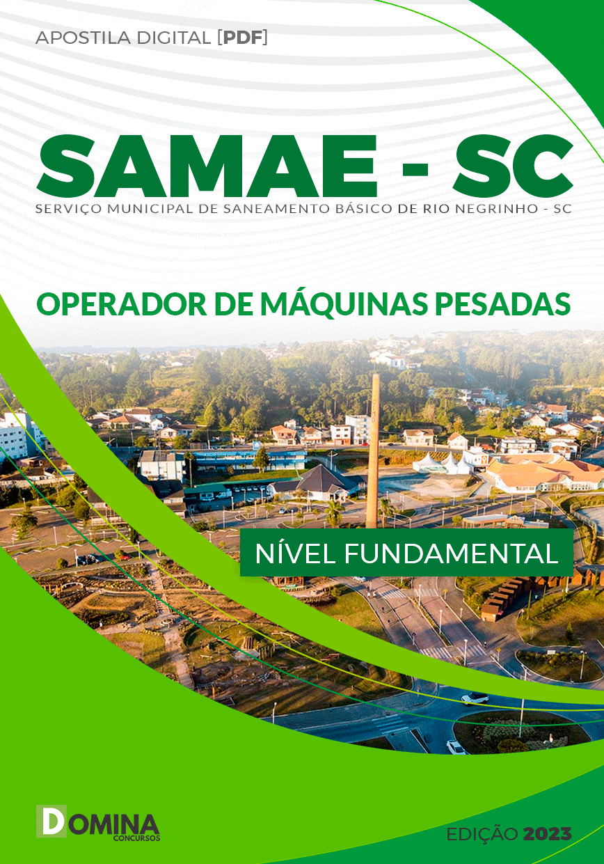 Apostila SAMAE Rio Negrinho SC 2023 Operador Máq Pesadas