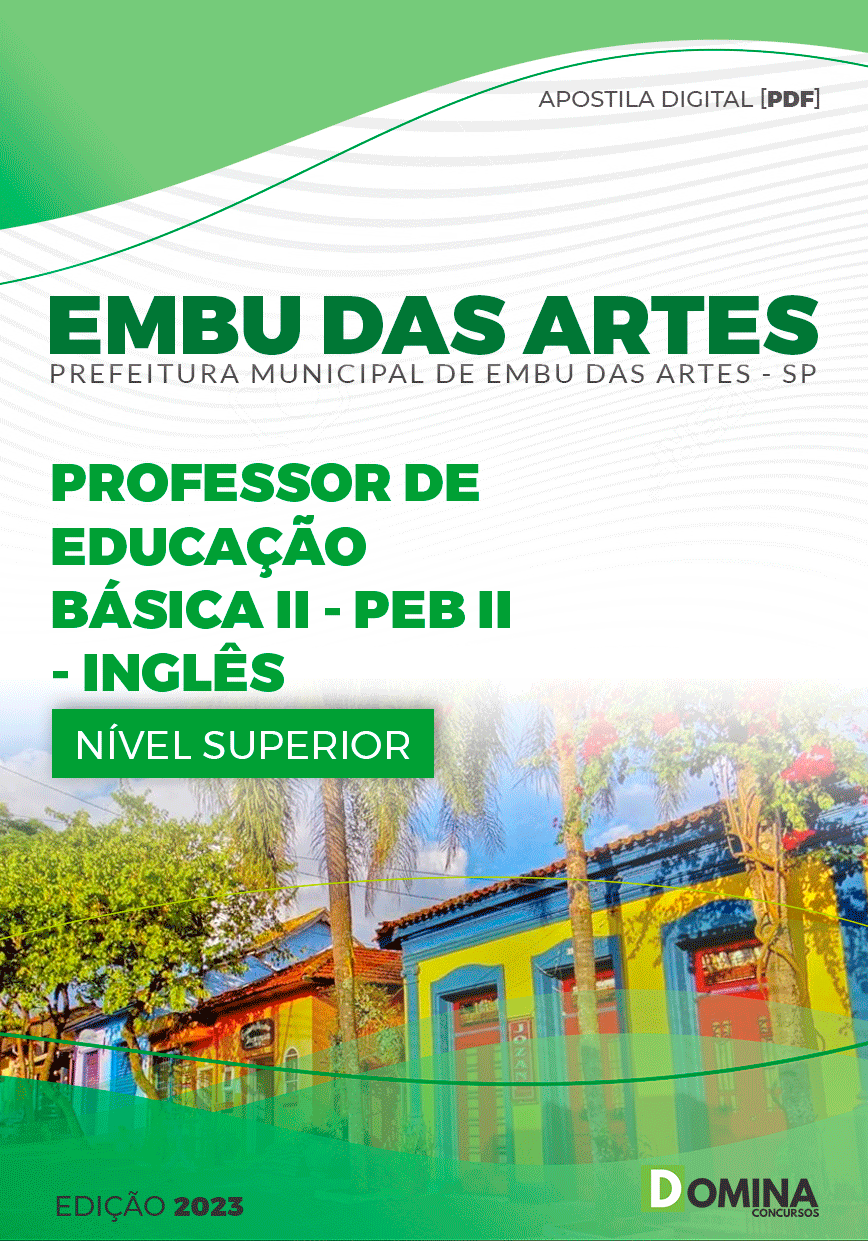 Apostila Pref Embu das Artes SP 2023 Professor PEB II Inglês