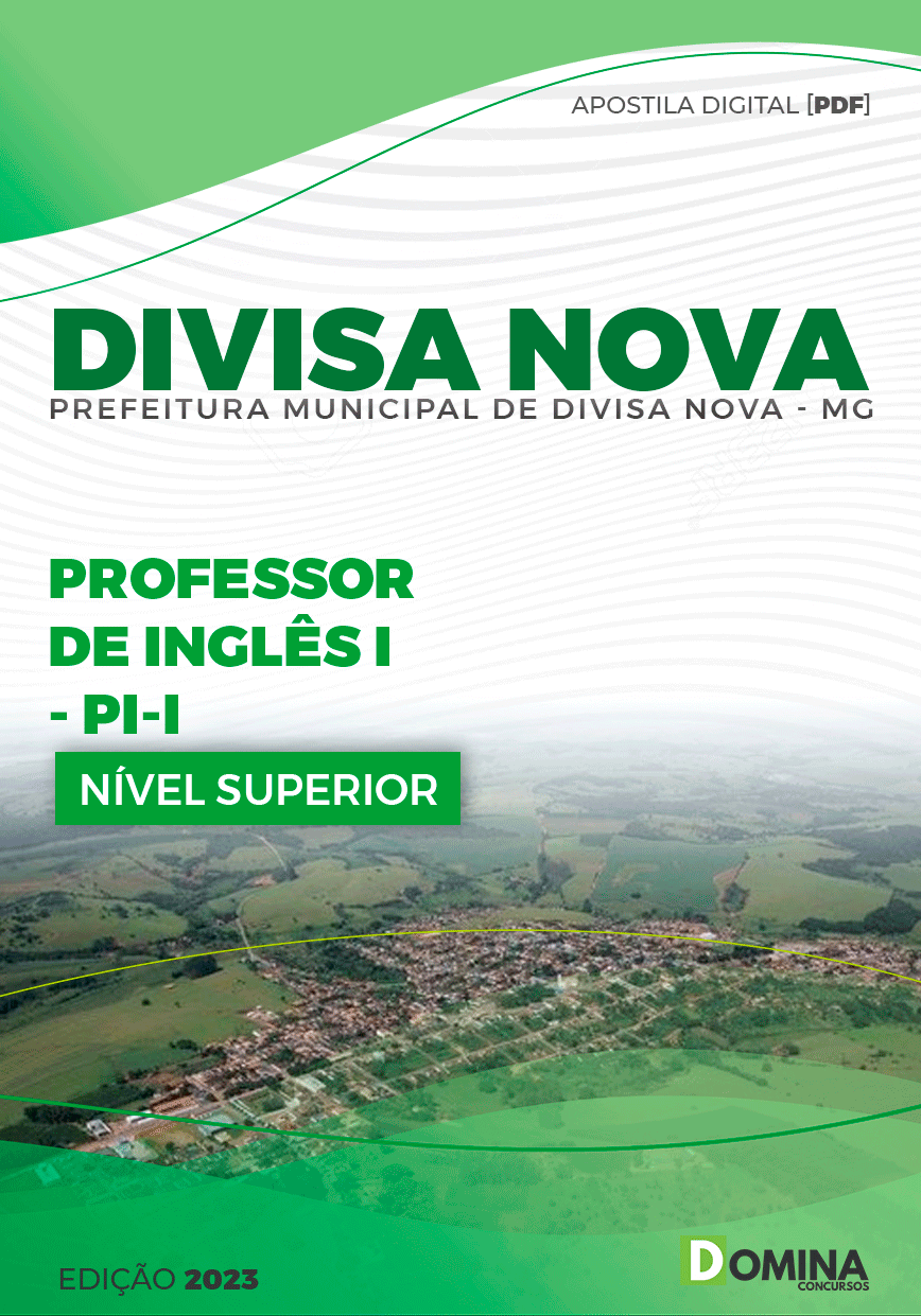 Apostila Prefeitura Divisa Nova MG 2023 Professor Inglês I
