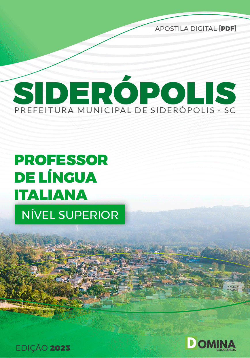 Apostila Pref Siderópolis SC 2023 Professor Língua Italiana