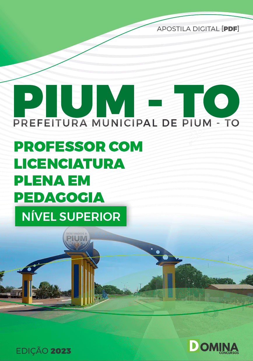 Apostila Concurso Pref Pium TO 2023 Professor Pedagogia