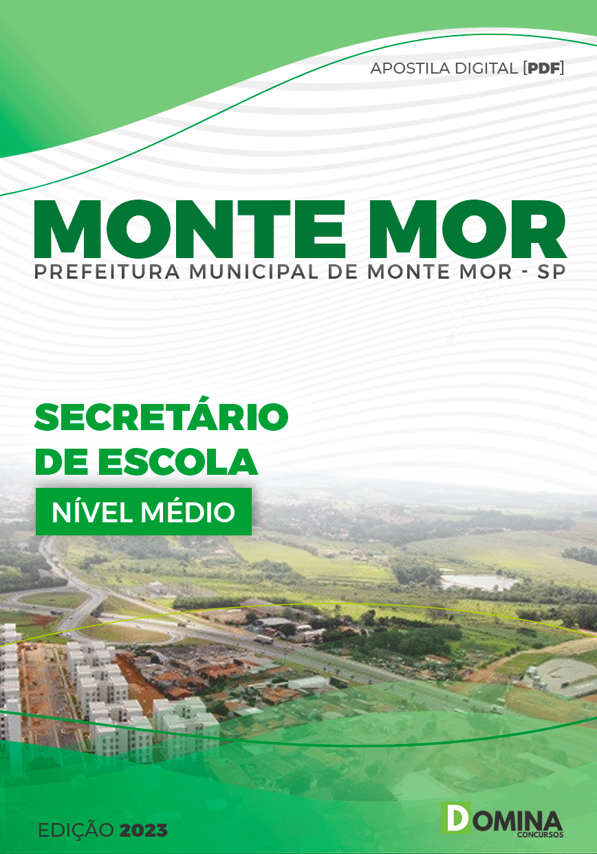Apostila Pref Monte Mor SP 2023 Secretário Escola