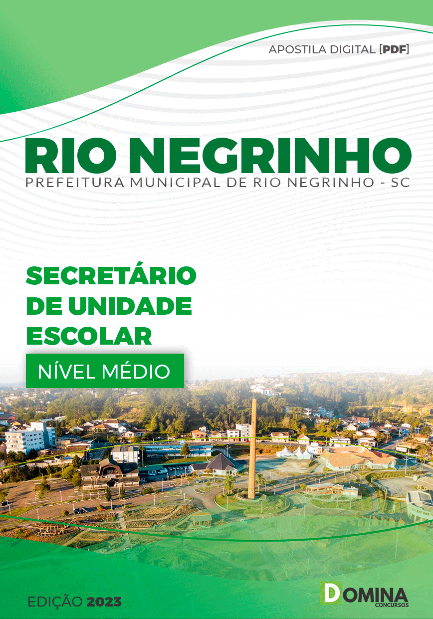 Apostila Pref Rio Negrinho SC 2023 Secretário Unidade Escolar