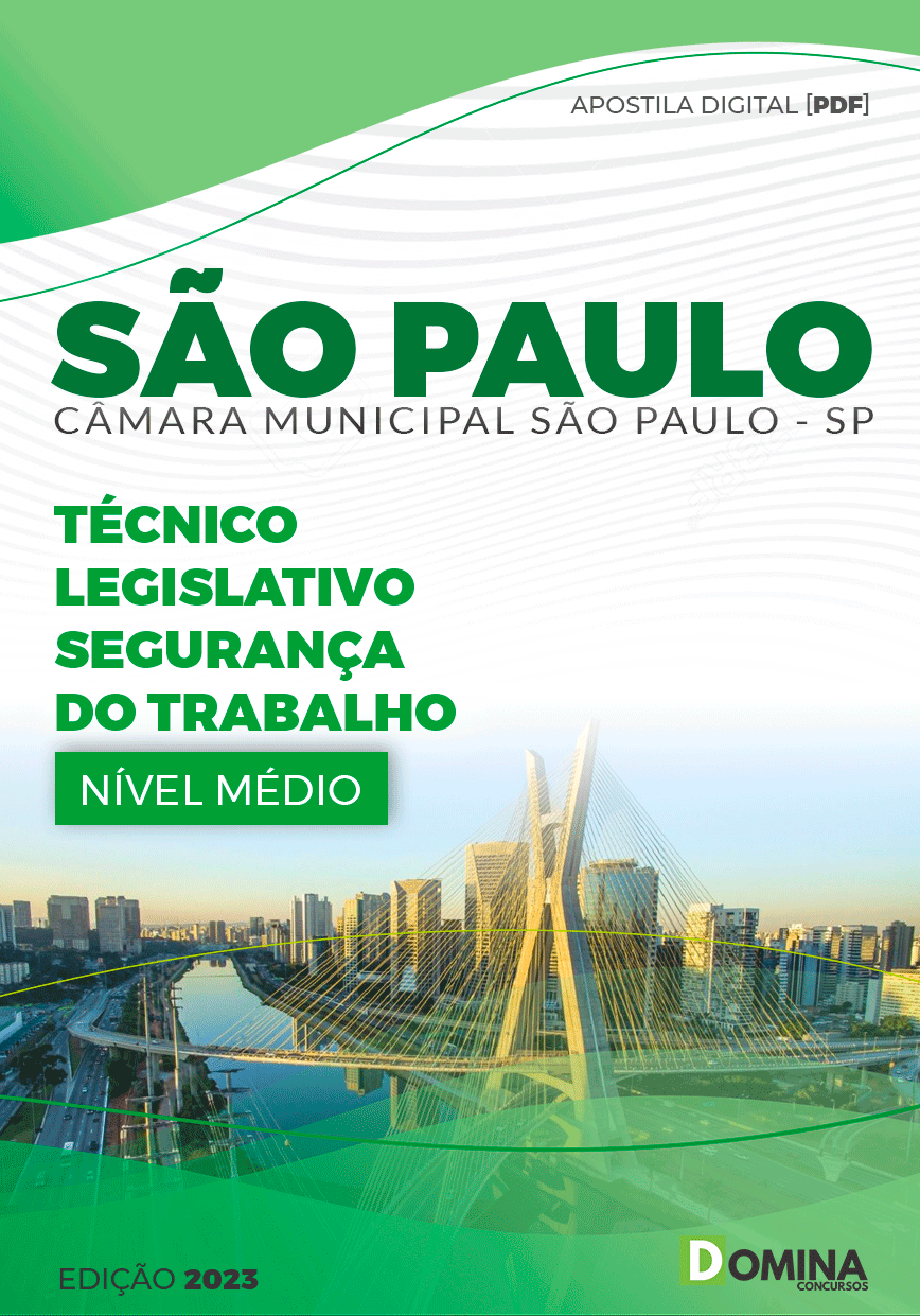 Apostila Câmara São Paulo SP 2024 Técnico Legislativo Segurança Trabalho
