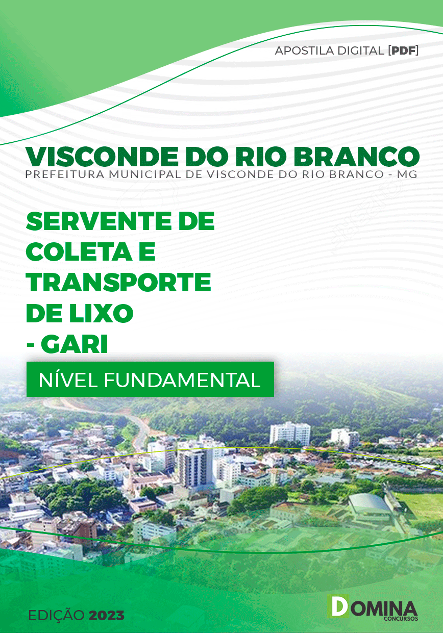 Apostila Pref Visconde do Rio Branco MG 2023 Servente Gari