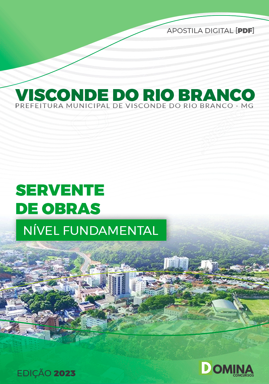 Apostila Pref Visconde do Rio Branco MG 2023 Servente Obras