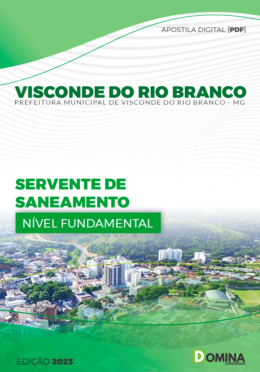 Apostila Pref Visconde do Rio Branco MG 2023 Servente Saneamento