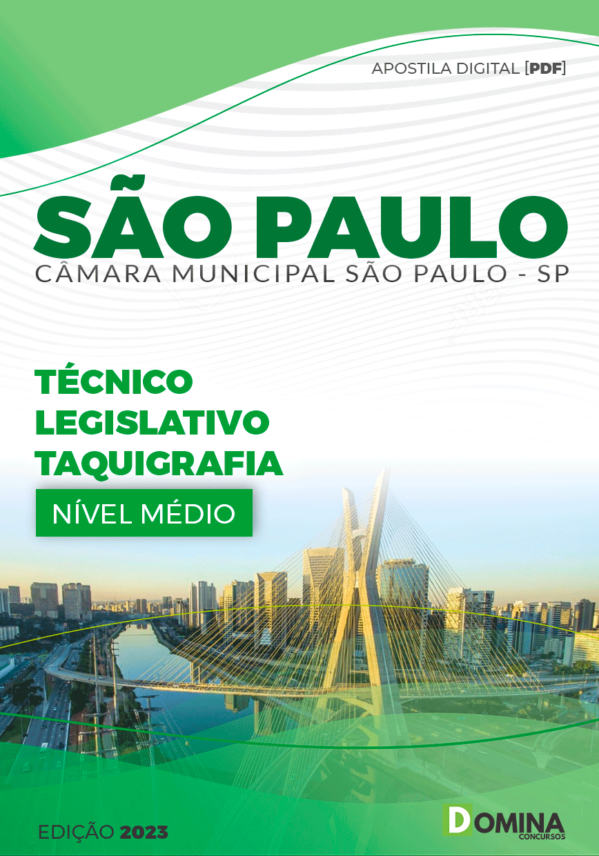 Apostila Câmara São Paulo SP 2024 Técnico Legislativo Taquigrafia