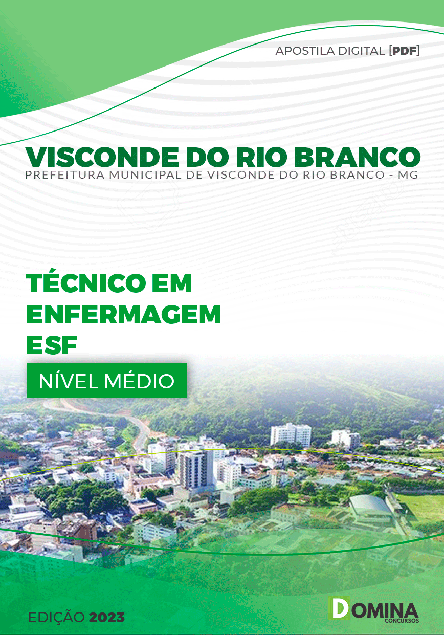 Apostila Pref Visconde do Rio Branco MG 2023 Técnico Enfermagem ESF