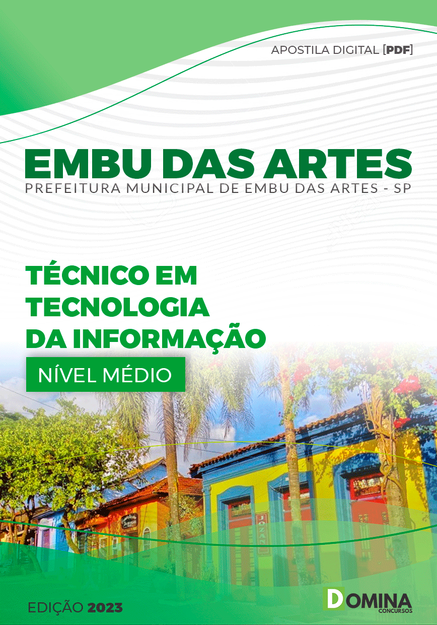 Apostila Pref Embu das Artes SP 2023 Técnico Tecnologia Informação
