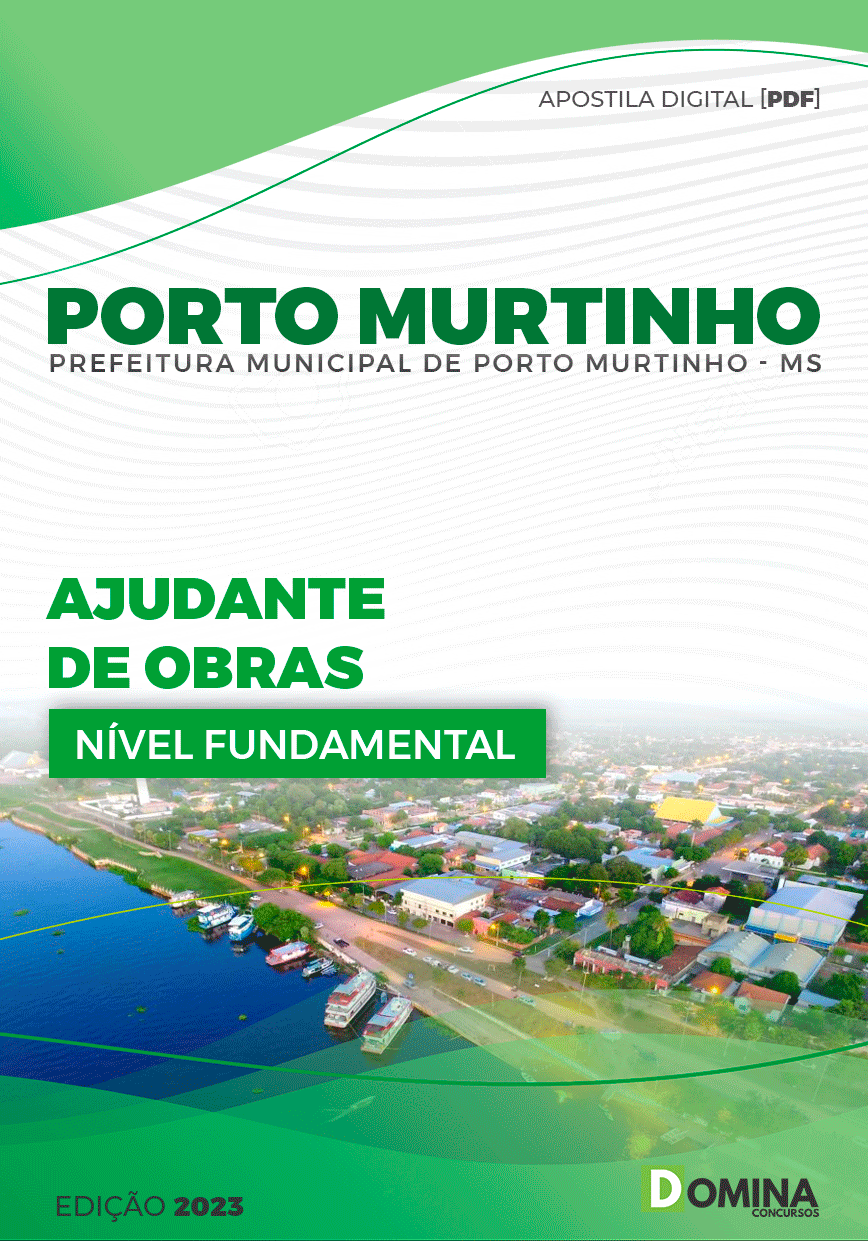 Apostila Pref Porto Murtinho MG 2023 Ajudante Obras