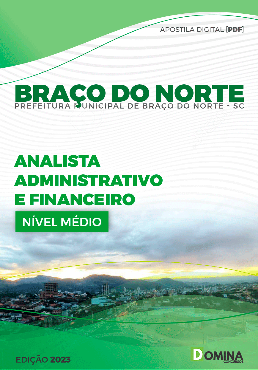 Apostila Pref Braço do Norte SC 2023 Analista Administrativo Financeiro