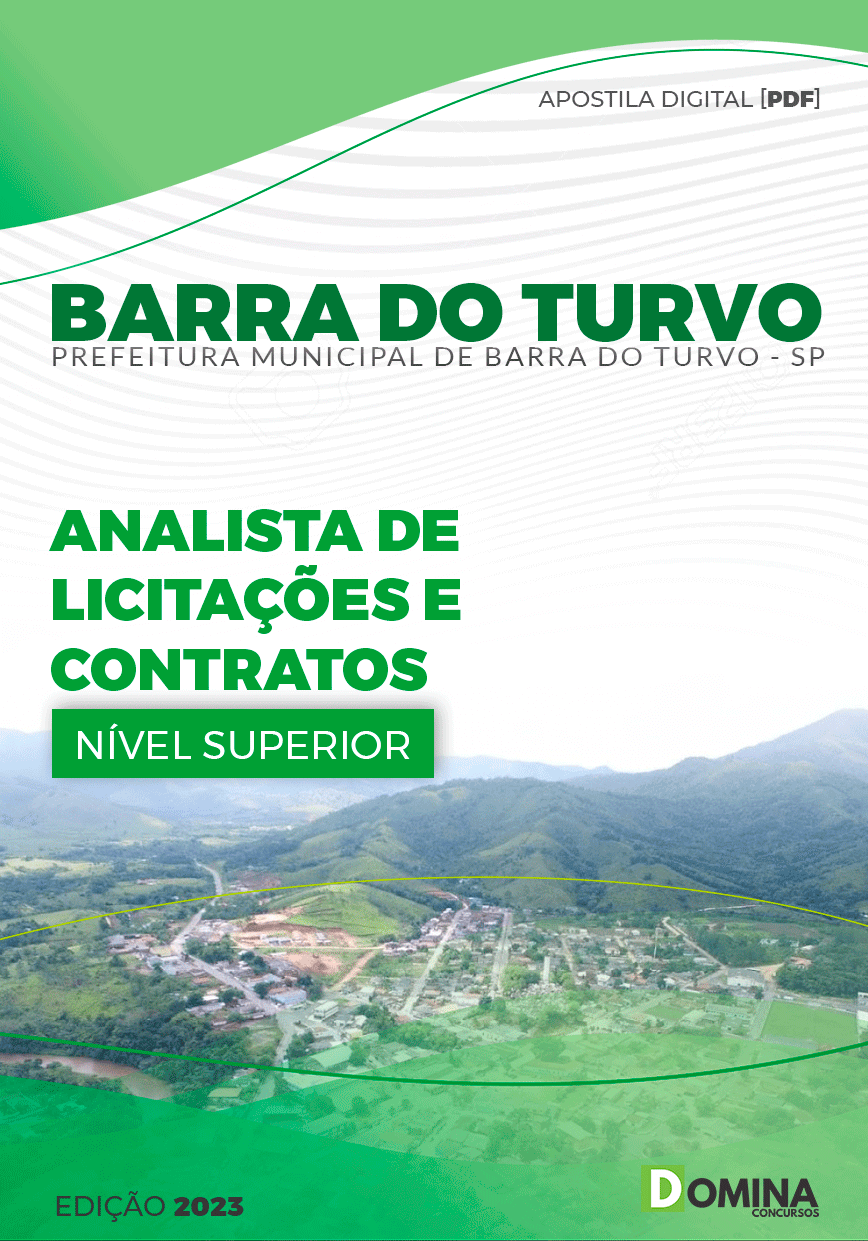 Apostila Pref Barra do Turvo SP 2023 Analista Licitações Contratos