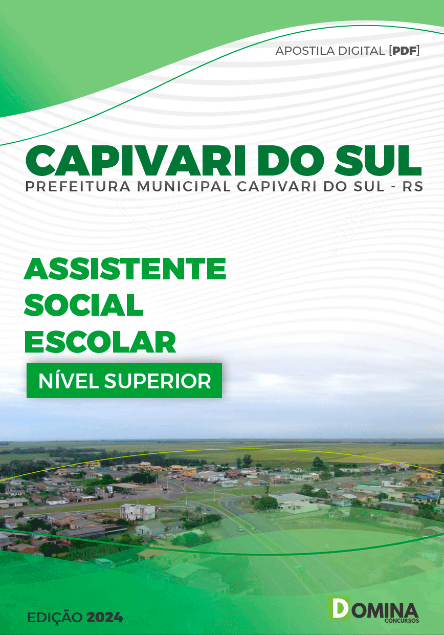 Apostila Pref Capivari do Sul RS 2024 Assistente Social Escolar