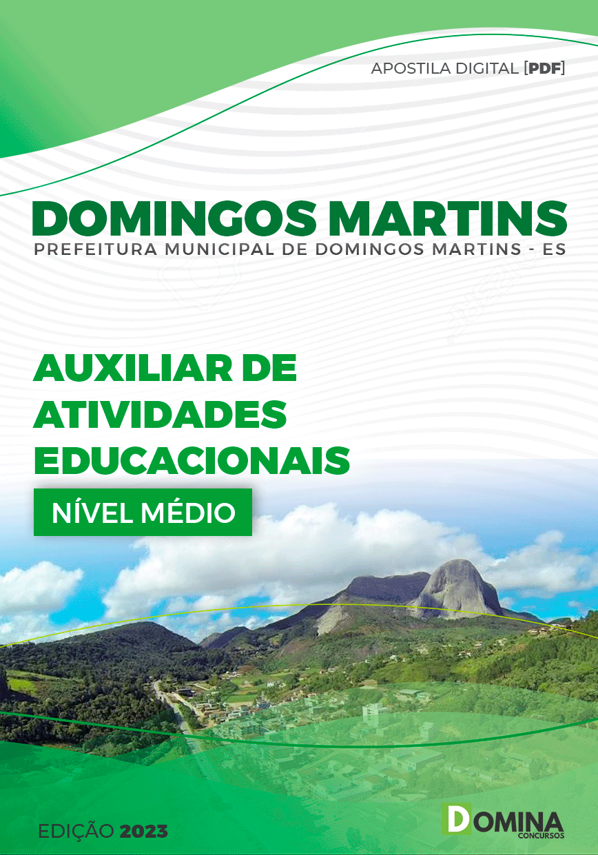 Apostila Pref Domingos Martins ES 2023 Auxiliar Atividades Educacionais