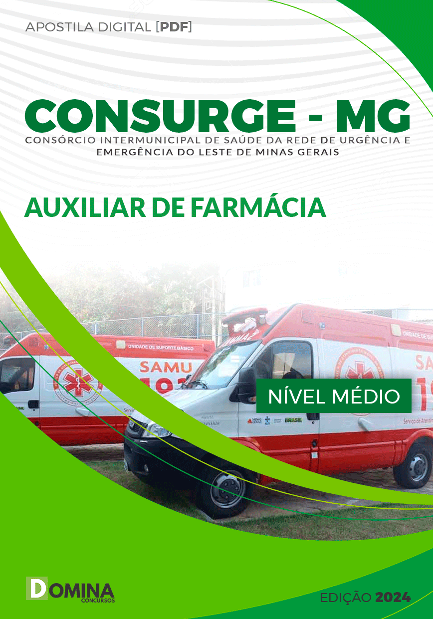 Apostila Concurso CONSURGE MG 2023 Auxiliar Farmácia