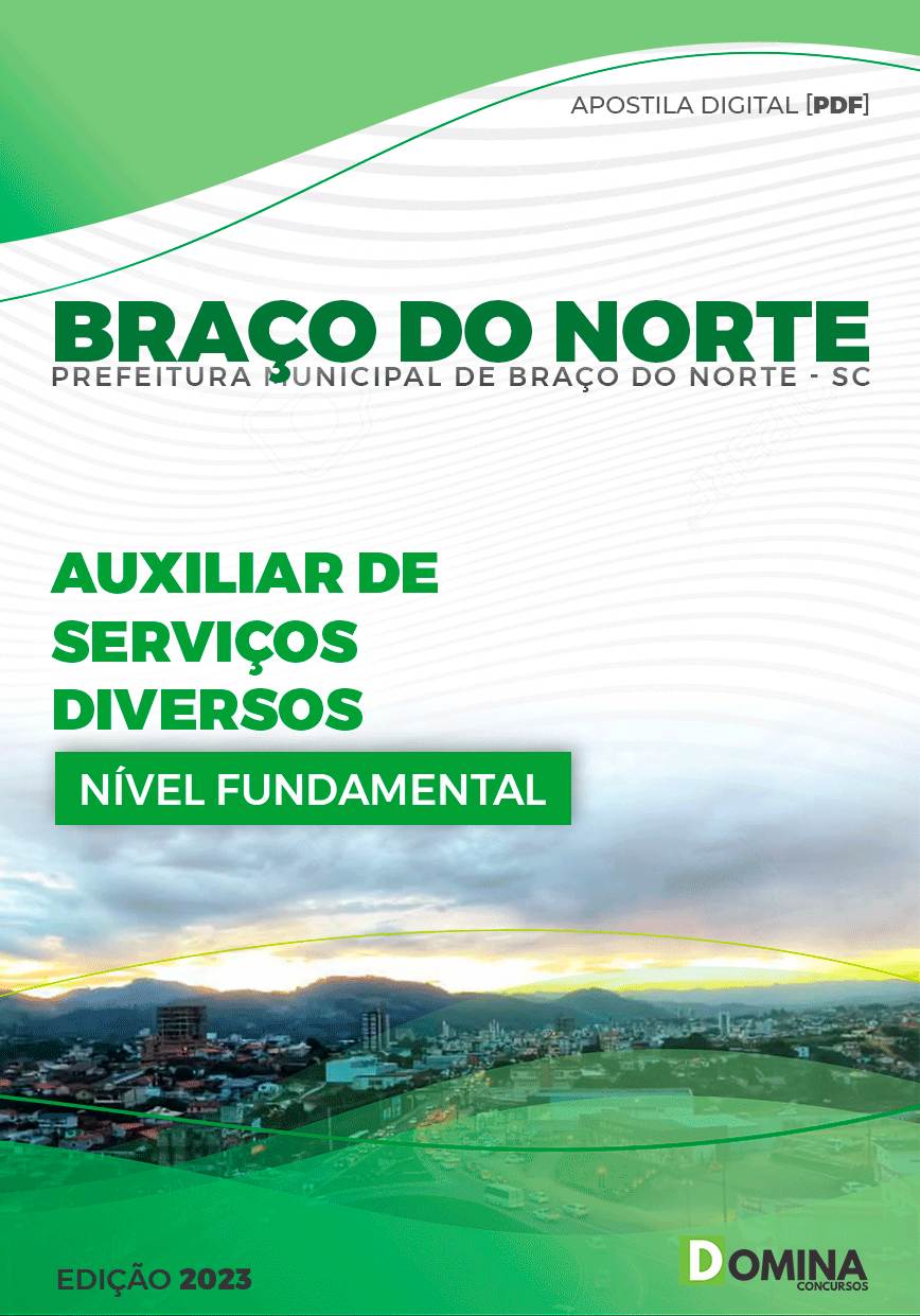 Apostila Pref Braço do Norte SC 2023 Auxiliar Serviços Diversos