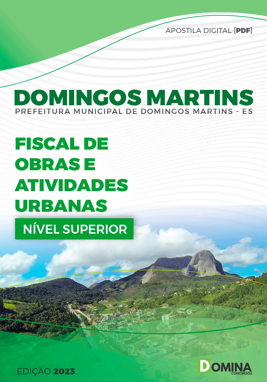 Apostila Pref Domingos Martins ES 2023 Fiscal Obras Atividades Urbanas