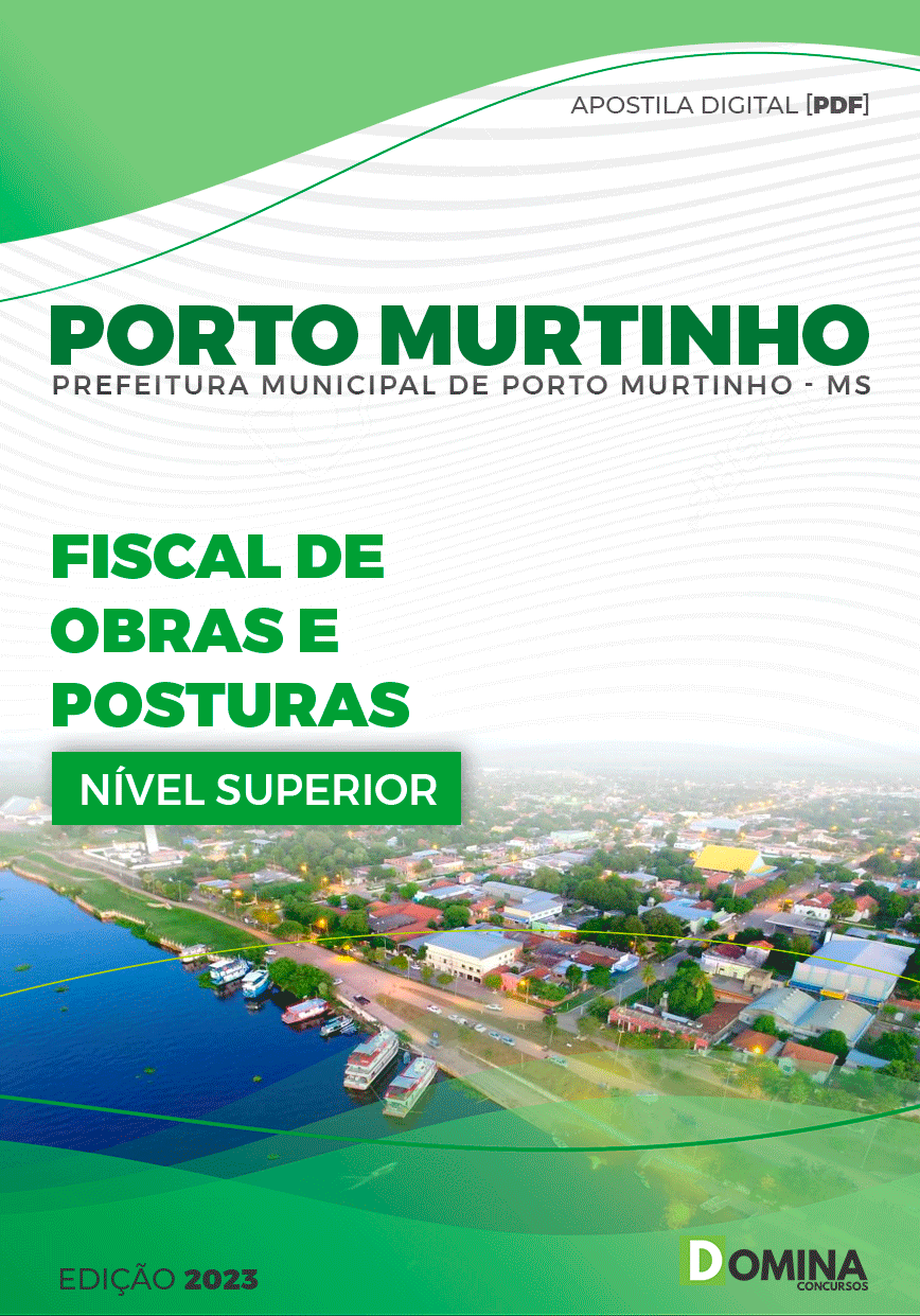 Apostila Pref Porto Murtinho MG 2023 Fiscal Obras Posturas