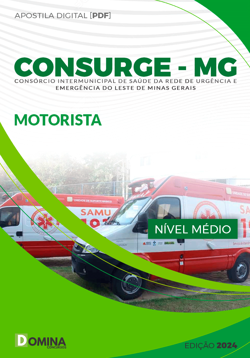 Apostila Concurso CONSURGE MG 2023 Motorista