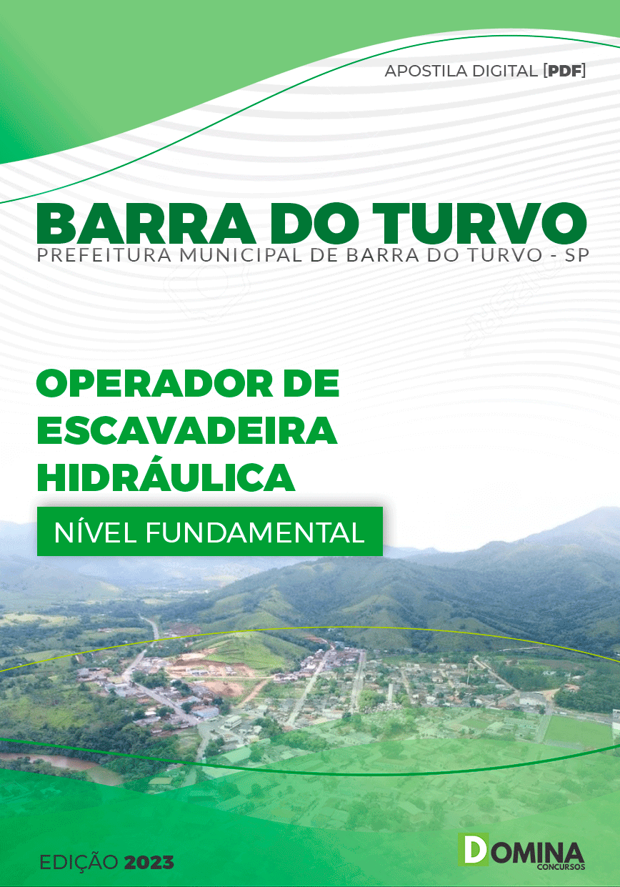 Apostila Pref Barra do Turvo SP 2023 Operador Escavadeira Hidráulica