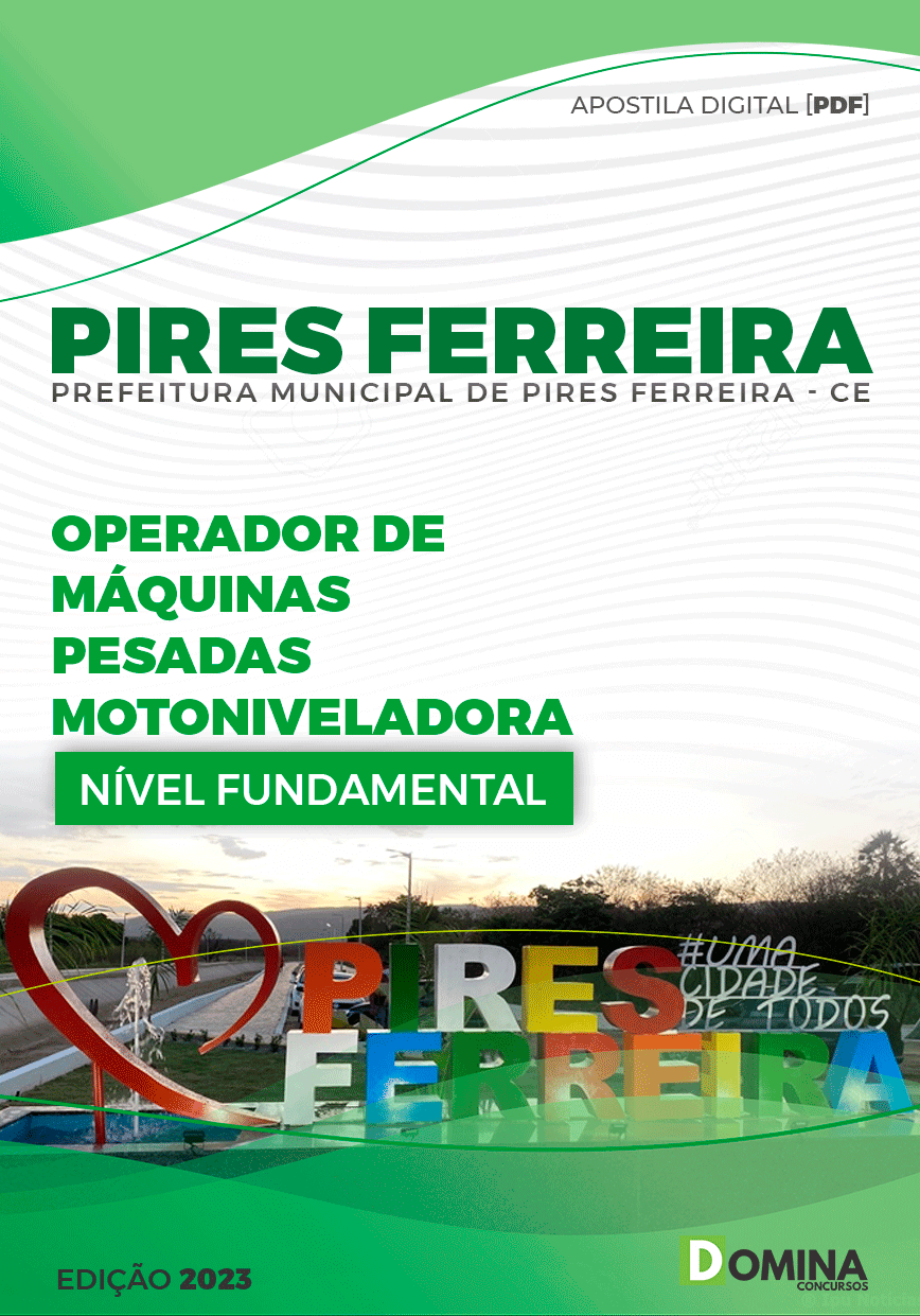 Apostila Pref Pires Ferreira CE 2023 Operador de Motoniveladora