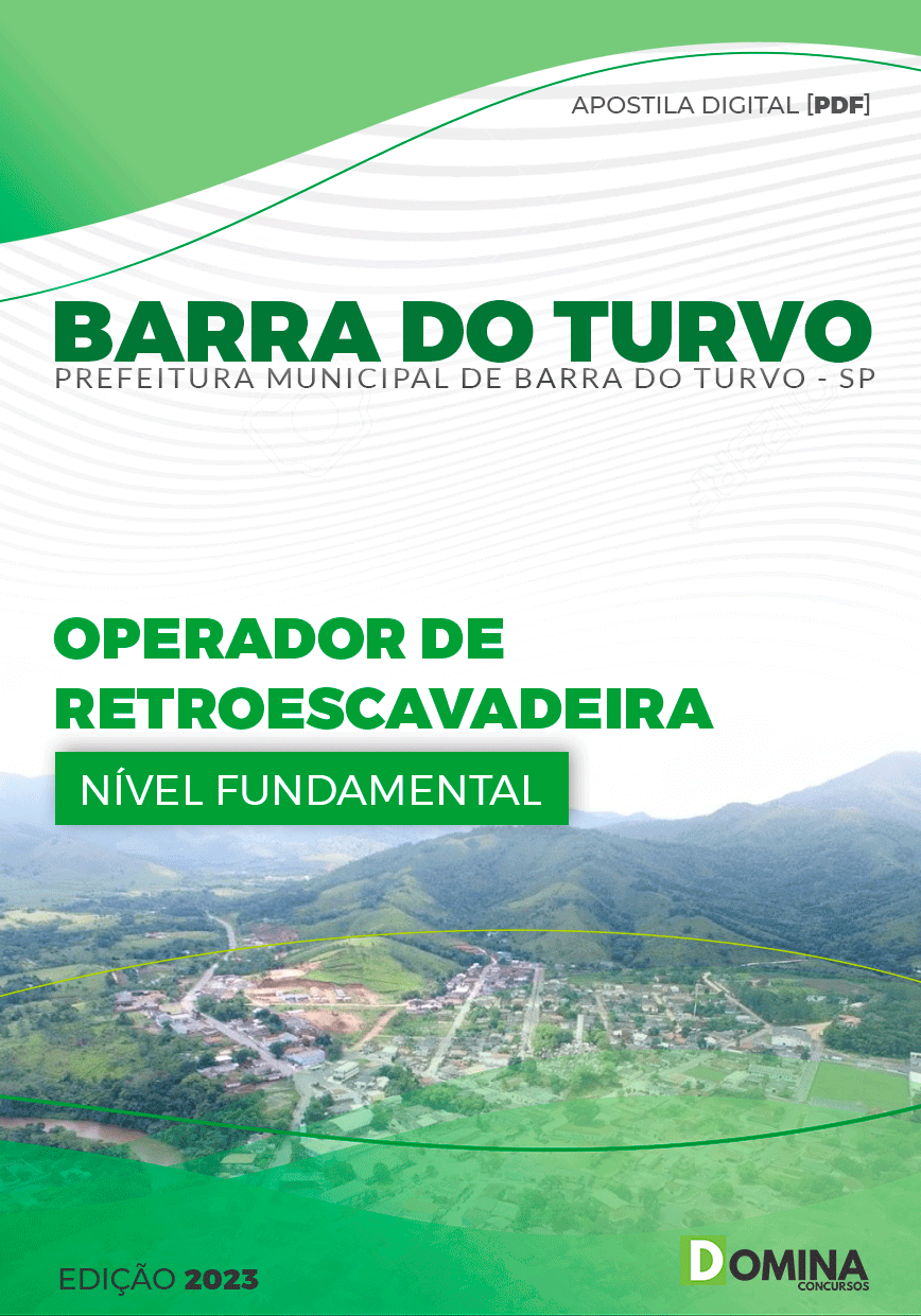 Apostila Pref Barra do Turvo SP 2023 Operador Retroescavadeira