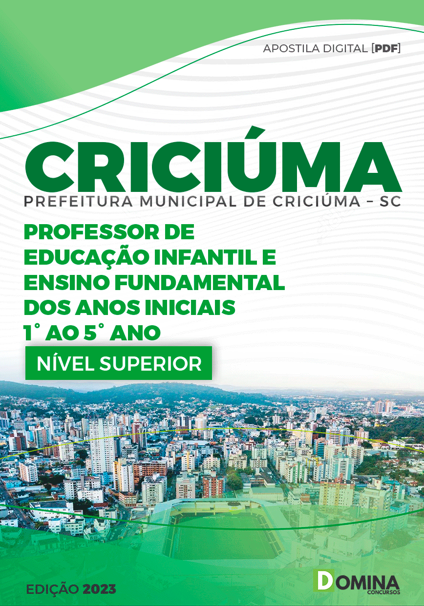 Pref Criciúma SC 2023 Professor Educação Infantil e Fundamental