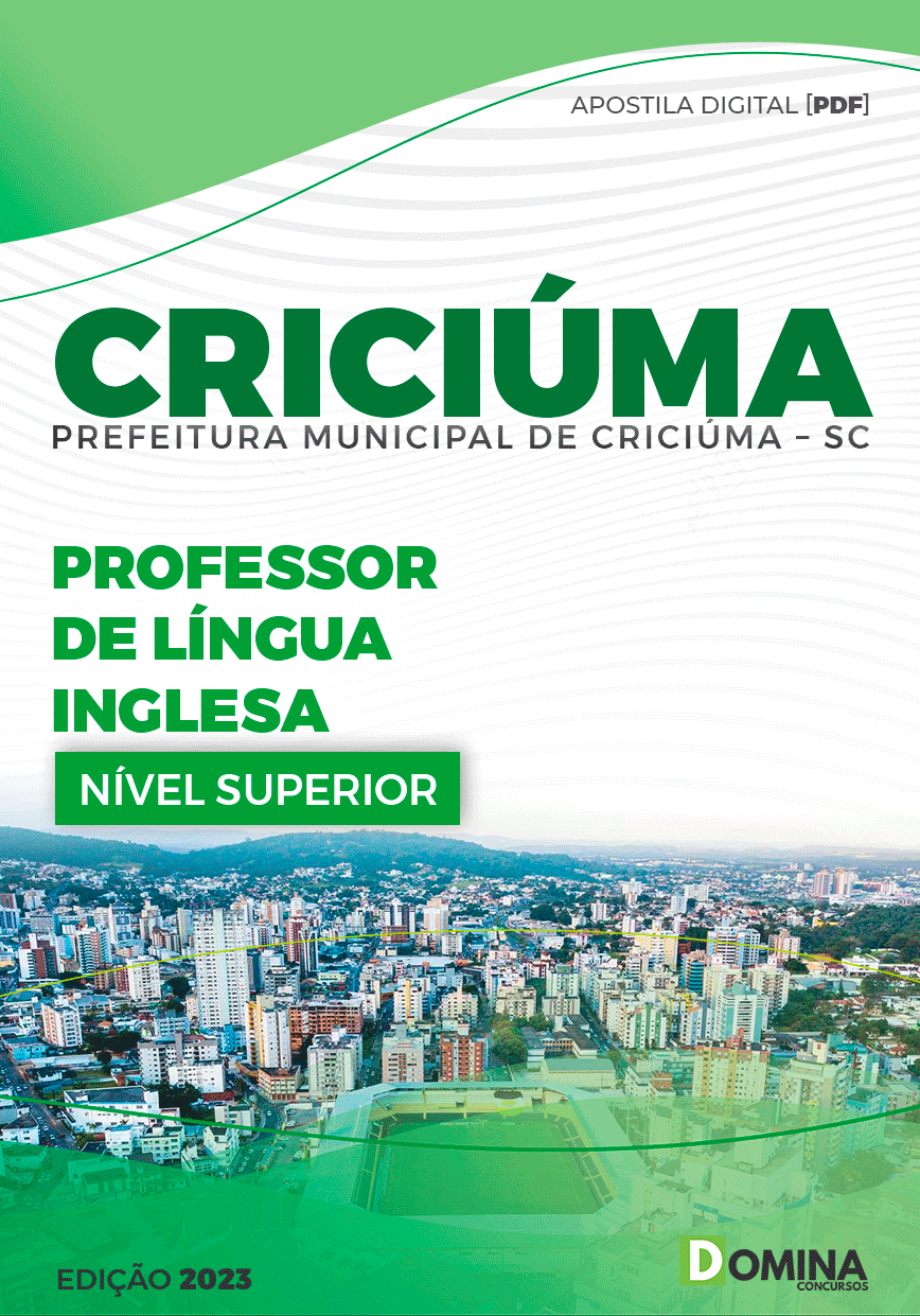 Apostila Pref Criciúma SC 2023 Professor de Inglês