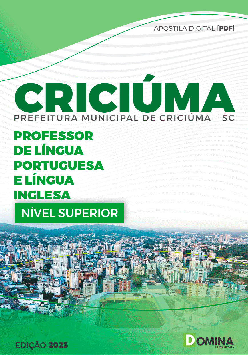 Apostila Pref Criciúma SC 2023 Professor de Português e Inglês