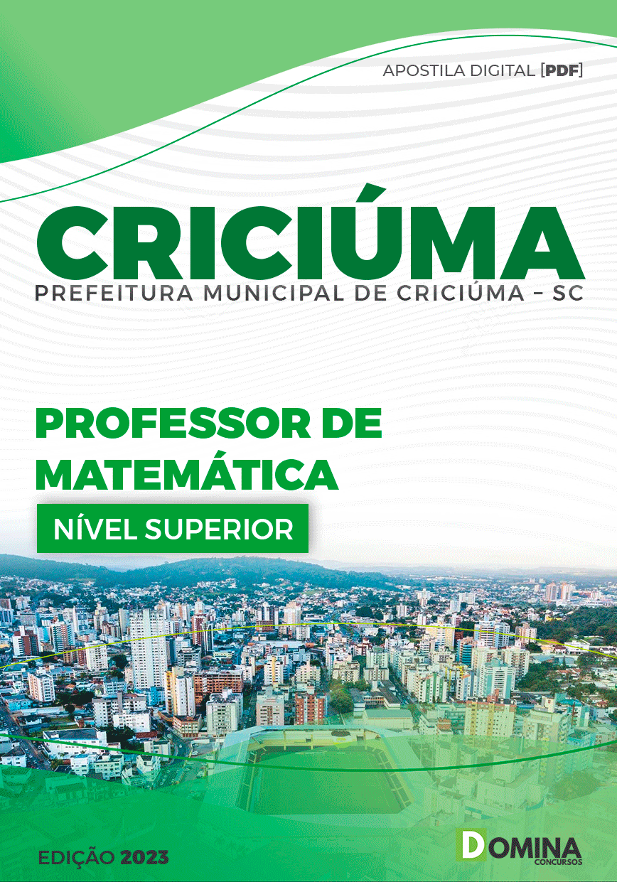 Apostila Pref Criciúma SC 2023 Professor de Matemática