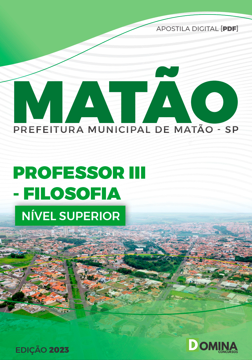 Apostila Pref Matão SP 2023 Professor III Filosofia