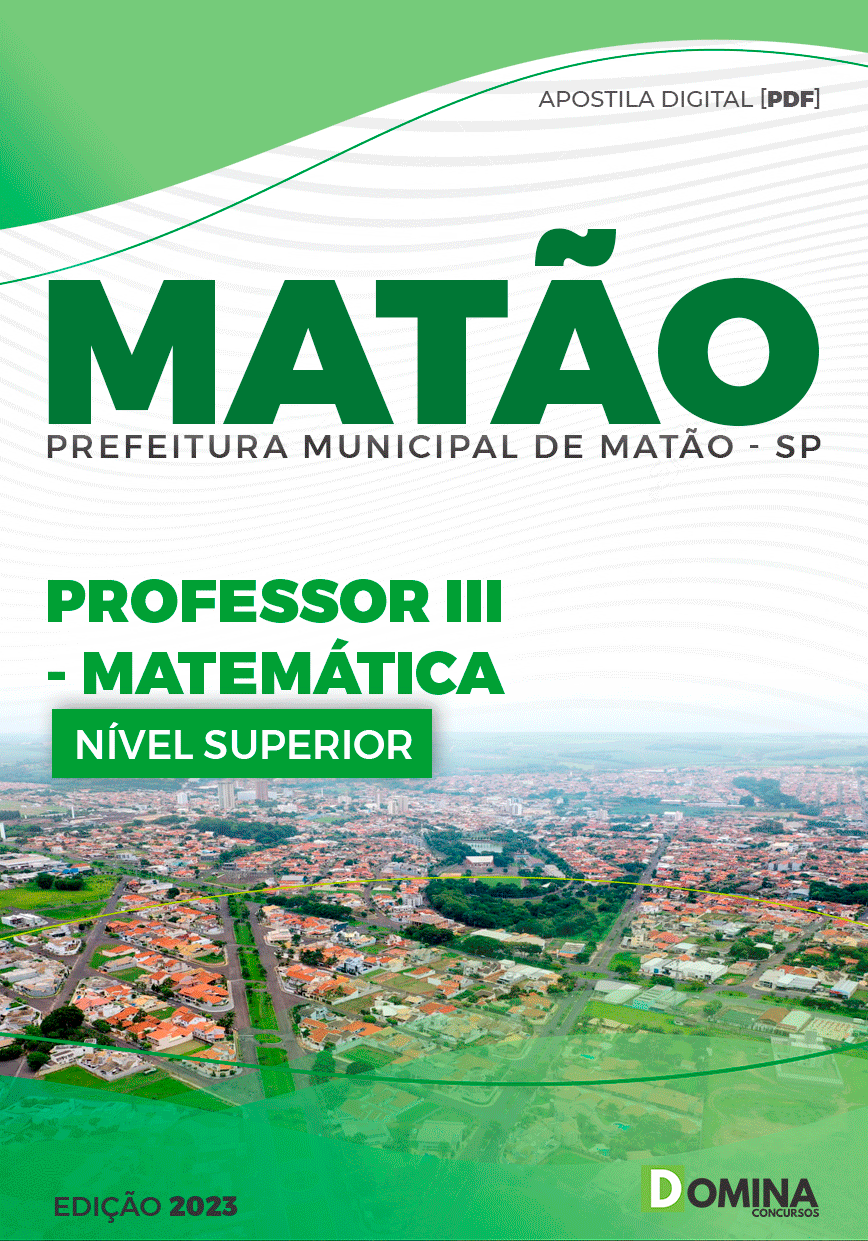 Apostila Pref Matão SP 2023 Professor III Matemática