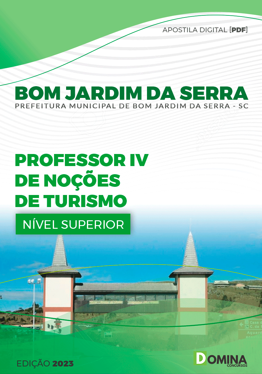 Pref Bom Jardim da Serra SC 2023 Professor Noções de Turismo