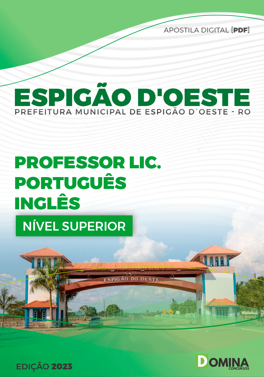 Apostila Pref Espigão D’oeste RO 2023 Professor Português Inglês