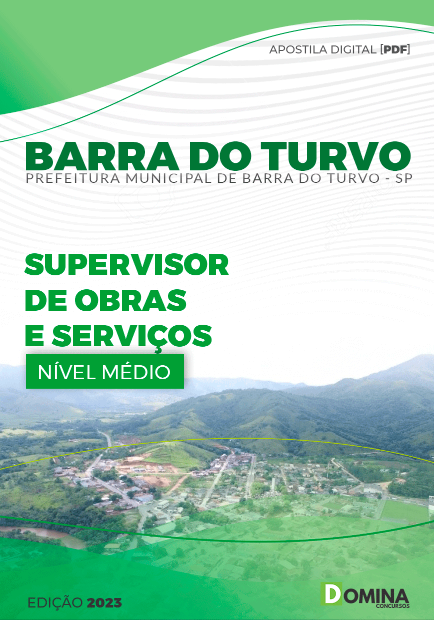 Apostila Pref Barra do Turvo SP 2023 Supervisor Obras Serviços