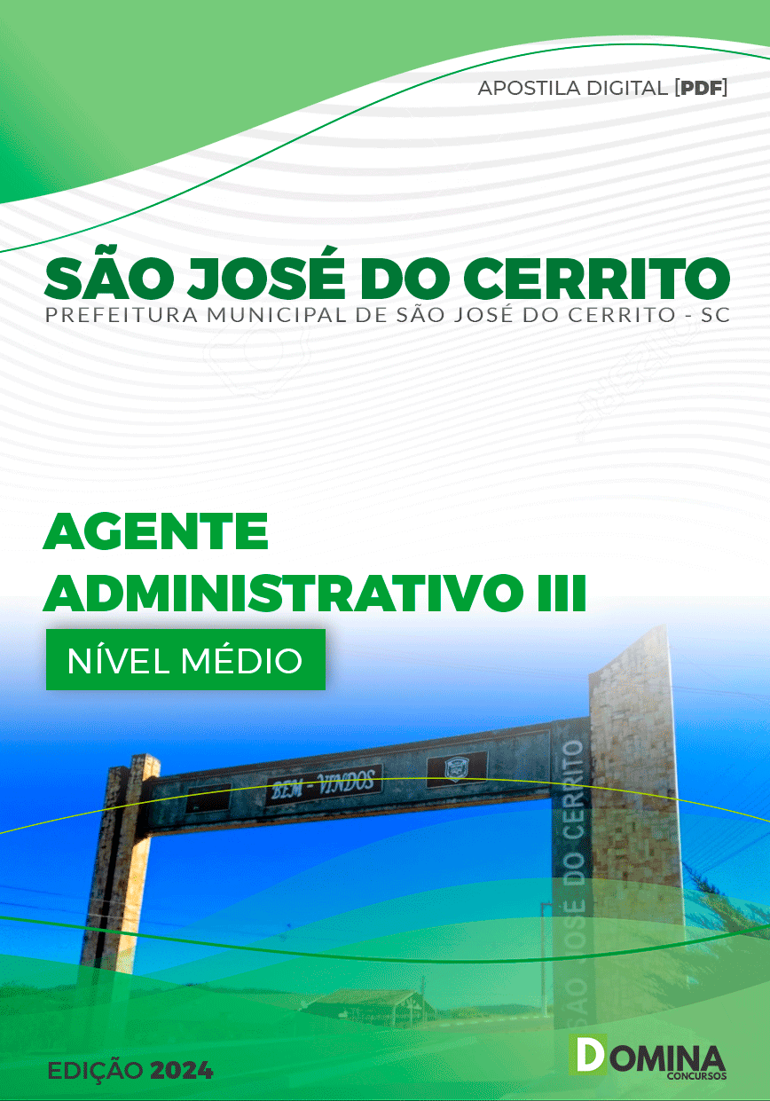 Pref São José do Cerrito SC 2024 Agente Administrativo III